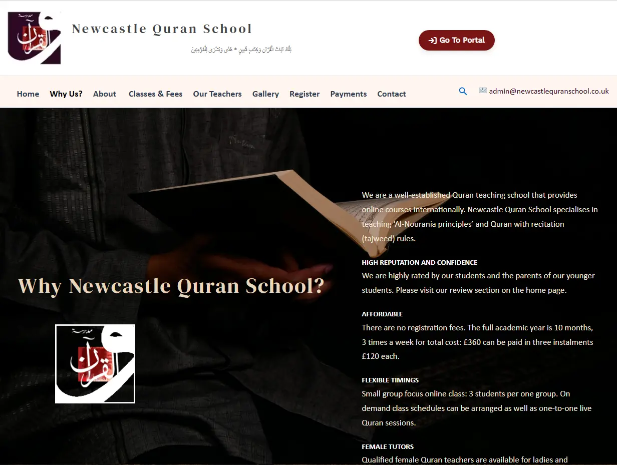 Quran School Website Design - 3